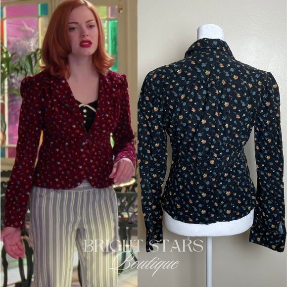 Extremely Rare Floral Corduroy Jacket ALT ASO Dawn Summer Buffy Paige Charmed - Picture 2 of 11